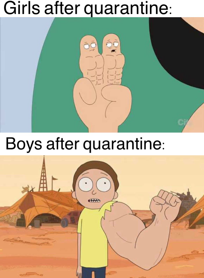 rick and morty punch gif - Girls after quarantine Boys after quarantine Oo