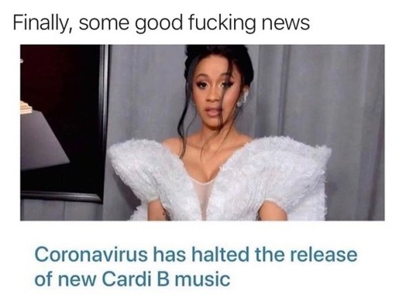 lana del rey grammy - Finally, some good fucking news Coronavirus has halted the release of new Cardi B music
