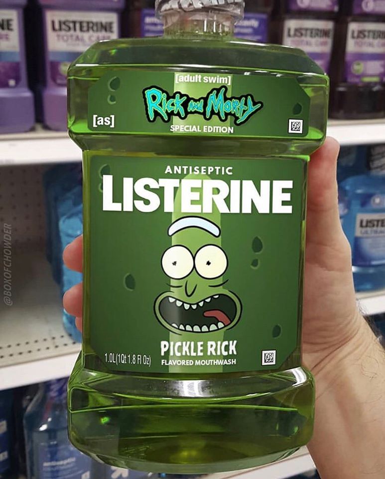 tin can - Usterine Listerine Listeri adult swim as Special Edition Antiseptic Listerine Uisti Pickle Rick 1.0L101.8 A1 Oz Flavored Mouthwash