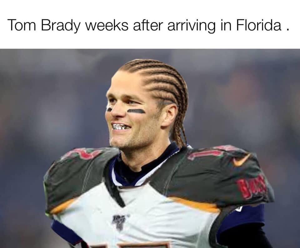 soccer player - Tom Brady weeks after arriving in Florida .
