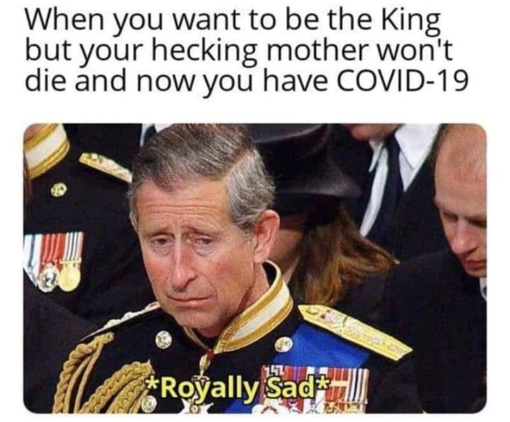 queen mothers funeral - When you want to be the King but your hecking mother won't die and now you have Covid19 Royally Sad