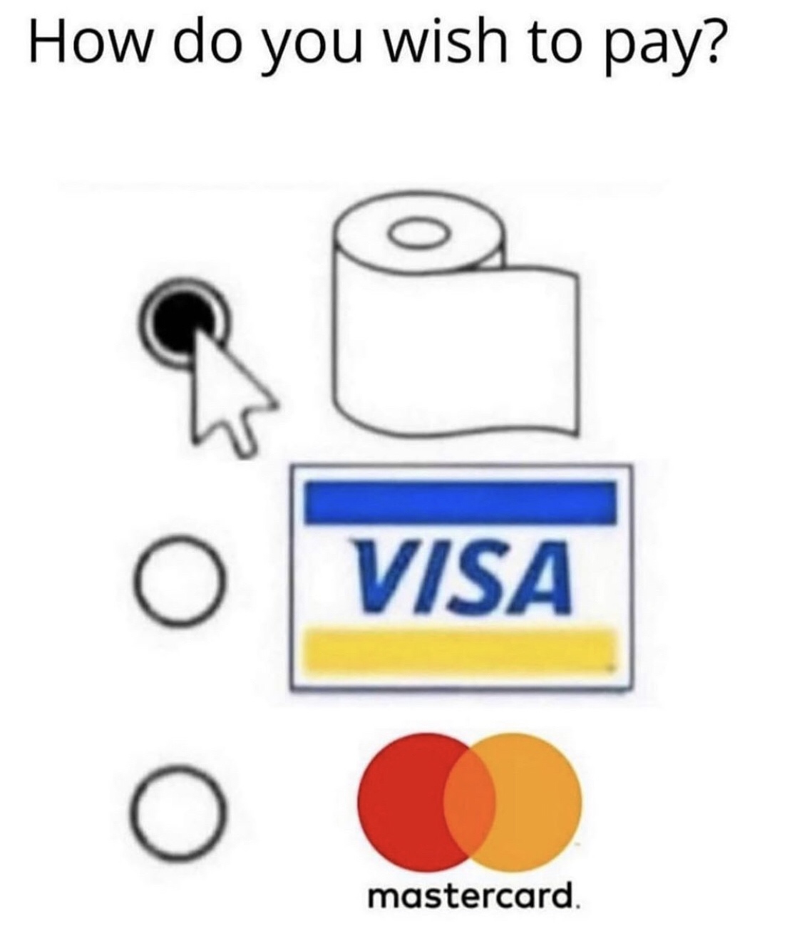 memes coronavirus - How do you wish to pay? Visa mastercard.