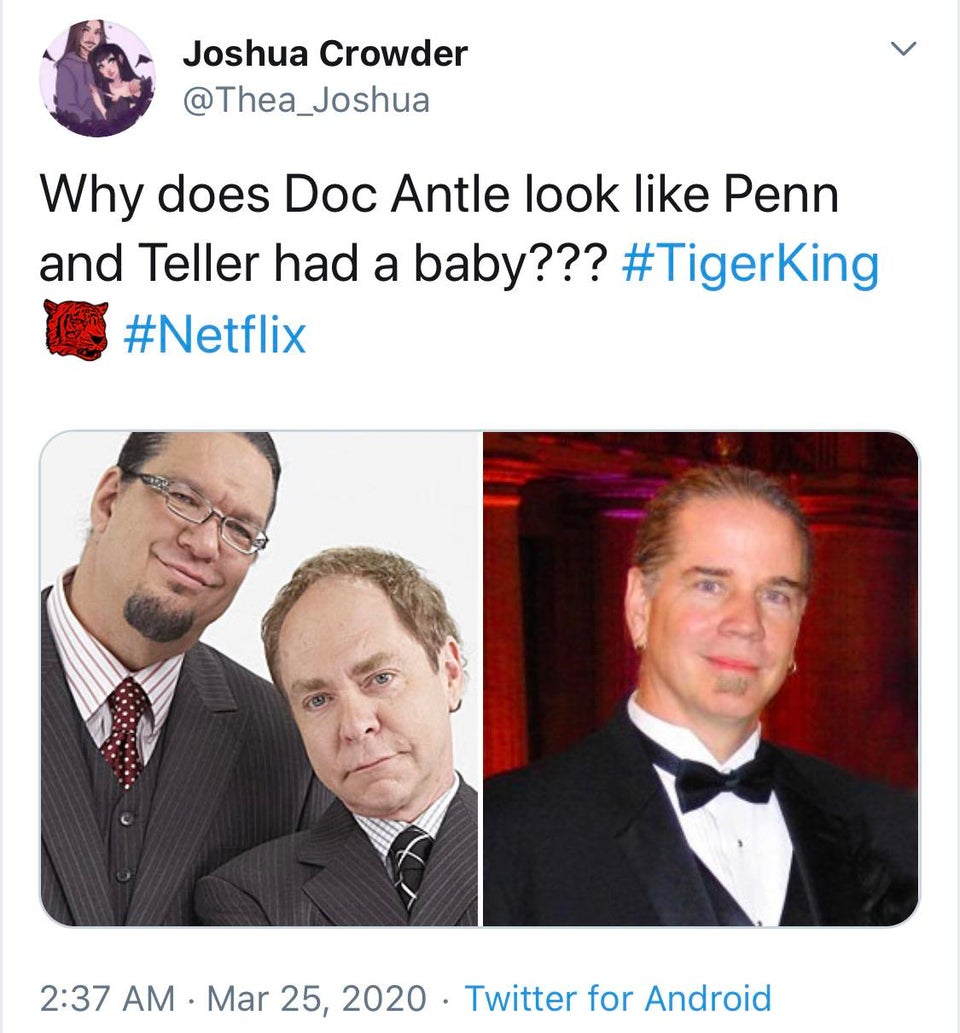 entrepreneur - Joshua Crowder Why does Doc Antle look Penn and Teller had a baby??? Twitter for Android