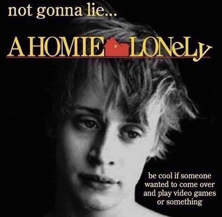 ngl a homie lonely - not gonna lie... Ahomie Lonely be cool if someone wanted to come over and play video games or something
