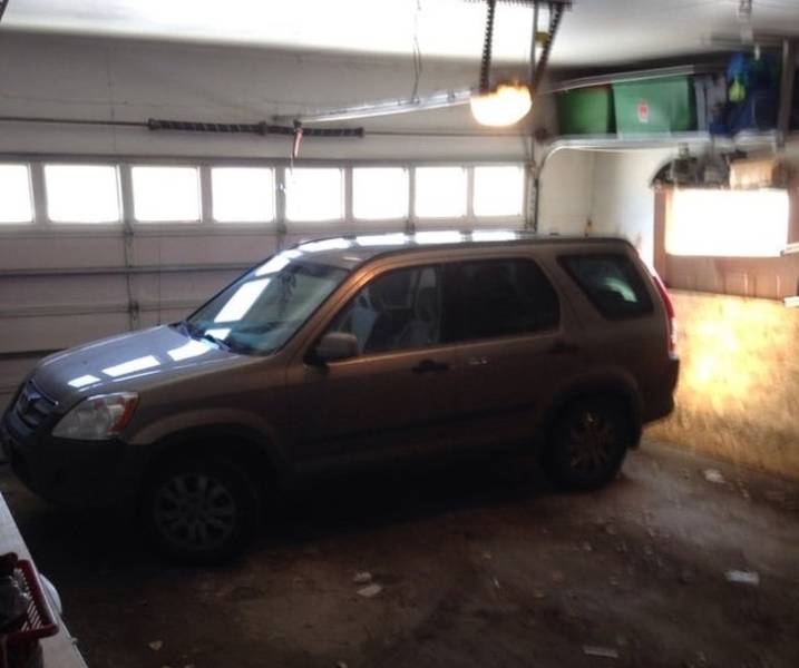 car sideways in garage