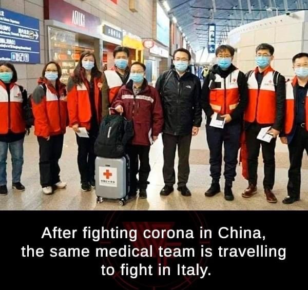 D.Lv After fighting corona in China, the same medical team is travelling to fight in Italy.