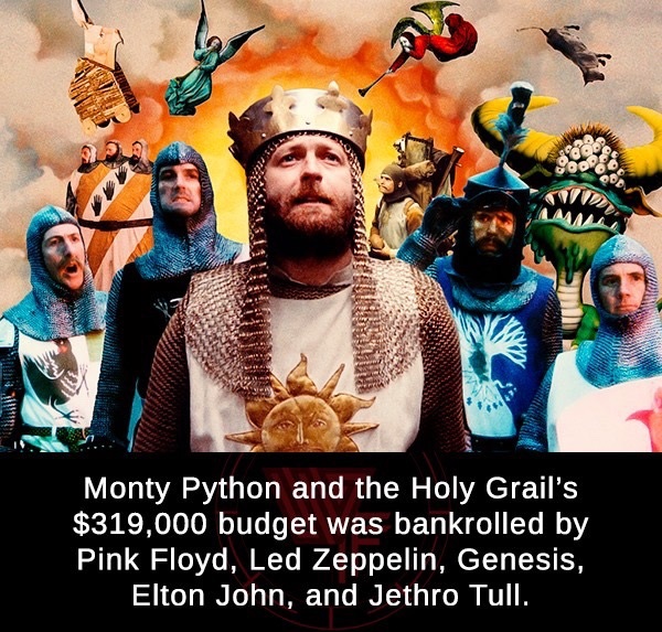 monty python 50th anniversary t shirt - 2008 Monty Python and the Holy Grail's $319,000 budget was bankrolled by Pink Floyd, Led Zeppelin, Genesis, Elton John, and Jethro Tull.