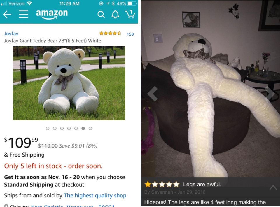 giant teddy bear long legs - @ 49% all Verizon E amazon 159 Joyfay Joyfay Giant Teddy Bear 78"6.5 Feet White 99 $119.00 Save $9.01 8% & Free Shipping Only 5 left in stock order soon. Get it as soon as Nov. 1620 when you choose Standard Shipping at checkou