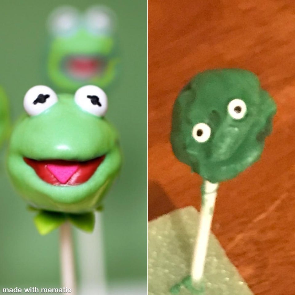 kermit the frog cake pops - O O made with mematic