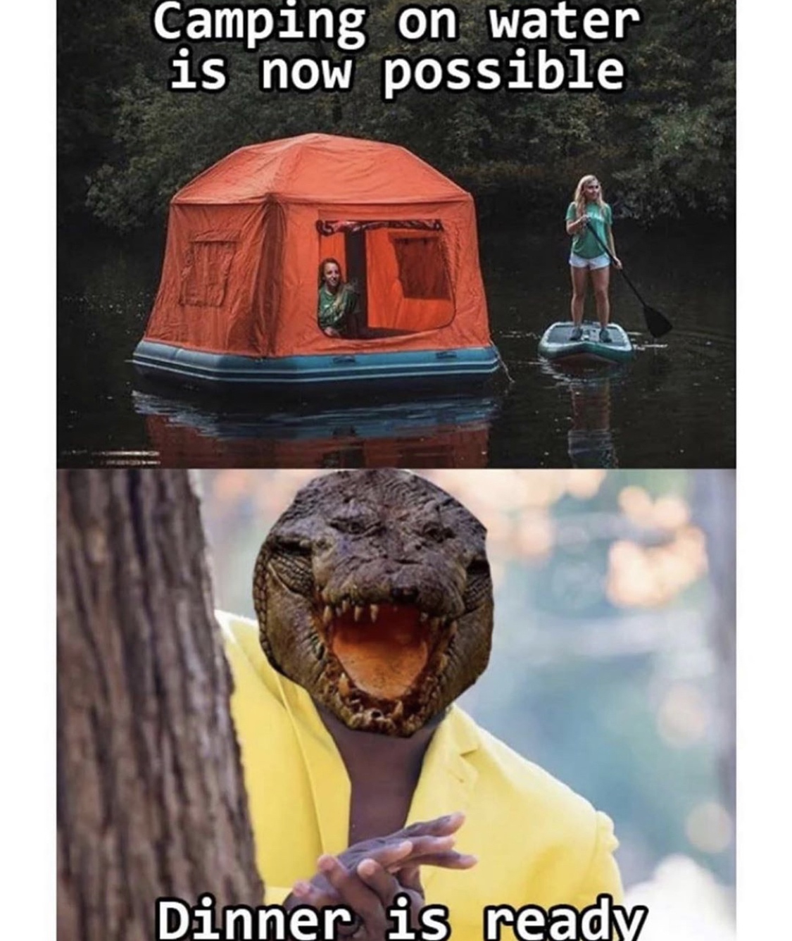 chickfila and popeyes memes - Camping on water is now possible Dinner is ready