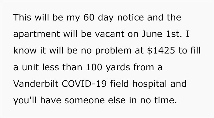 don t play with fire quotes - This will be my 60 day notice and the apartment will be vacant on June 1st. I know it will be no problem at $1425 to fill a unit less than 100 yards from a Vanderbilt Covid19 field hospital and you'll have someone else in no 