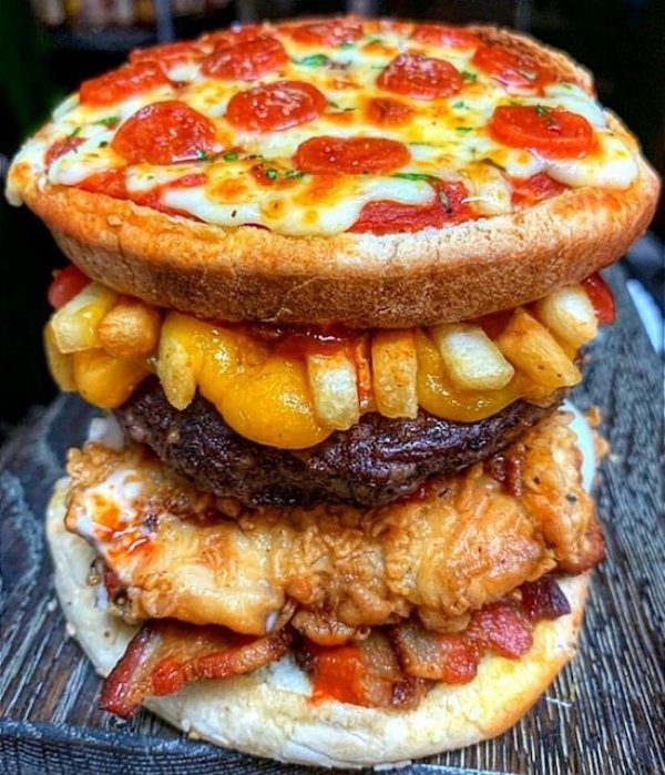pizza fries burger