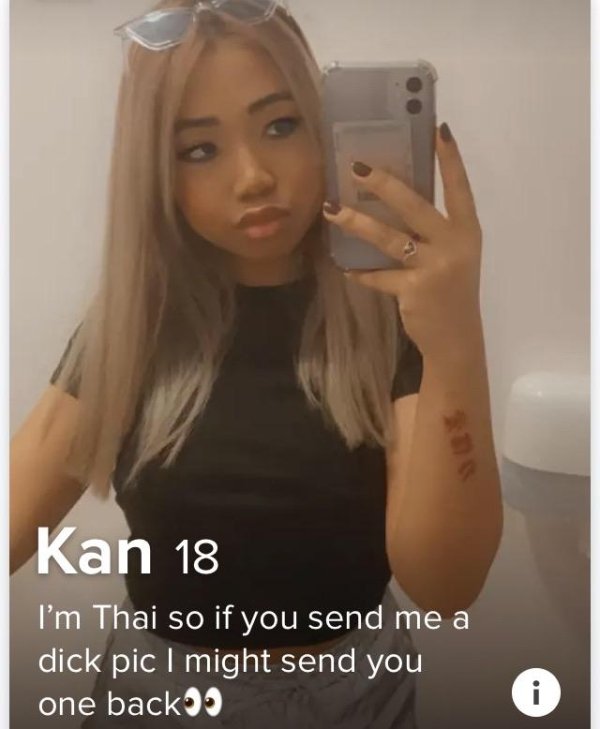 blond - Kan 18 I'm Thai so if you send me a dick pic I might send you one backos