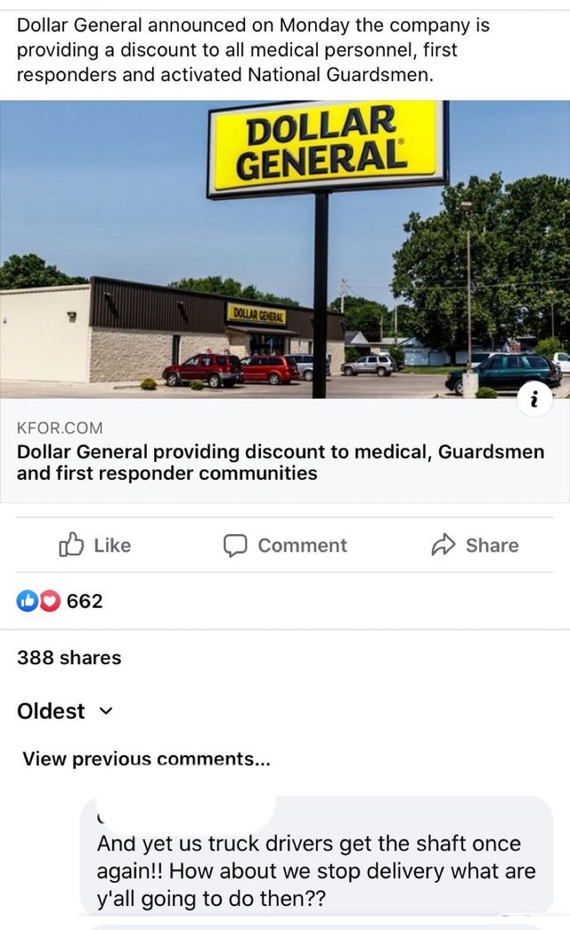 dollar general - Dollar General announced on Monday the company is providing a discount to all medical personnel, first responders and activated National Guardsmen. Dollar General Dowar Tegn Kfor.Com Dollar General providing discount to medical, Guardsmen