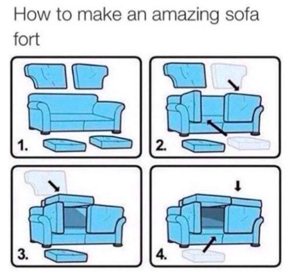 sofa fort - How to make an amazing sofa fort 1.