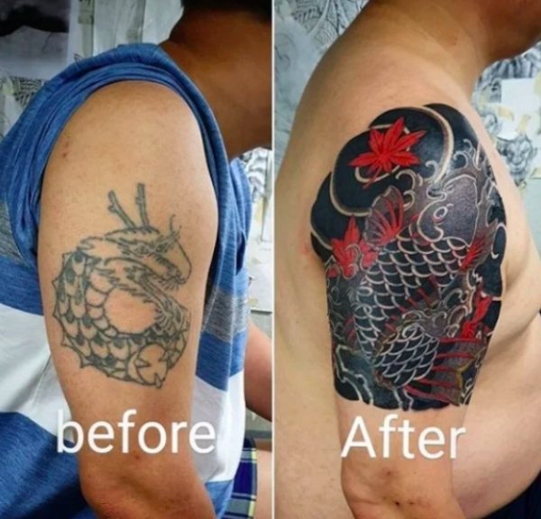 tattoo funny - before After