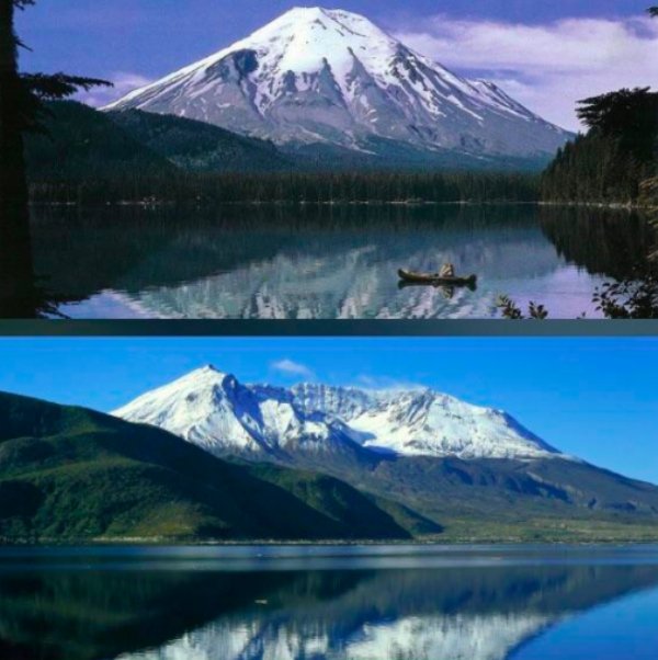 mt st helens before and after