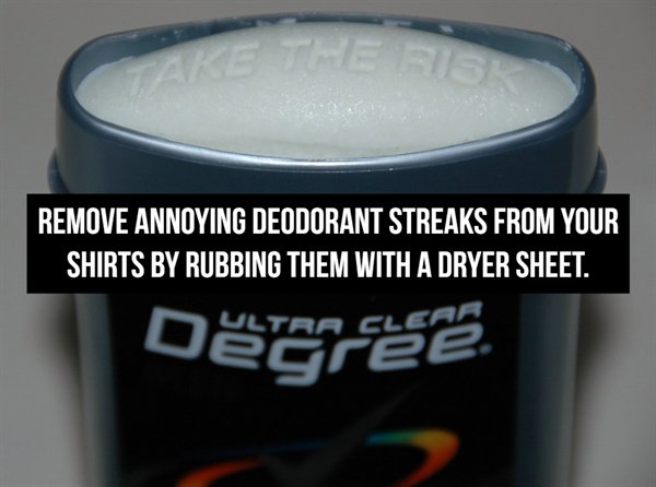Ake The Use Remove Annoying Deodorant Streaks From Your Shirts By Rubbing Them With A Dryer Sheet. Ultra Clea Scree.