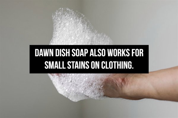 Dawn Dish Soap Also Works For Small Stains On Clothing.