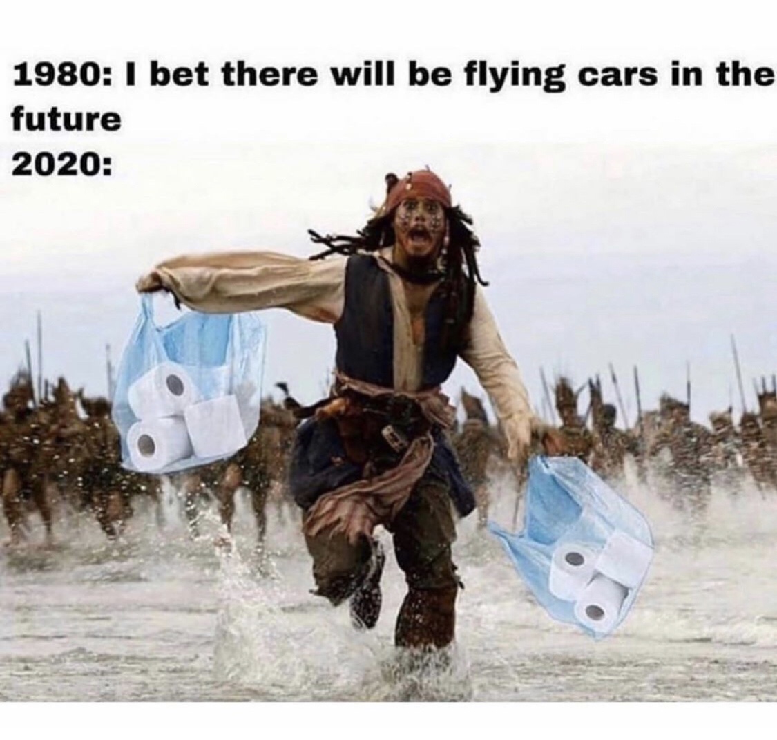 pirates of the caribbean running - 1980 I bet there will be flying cars in the future 2020