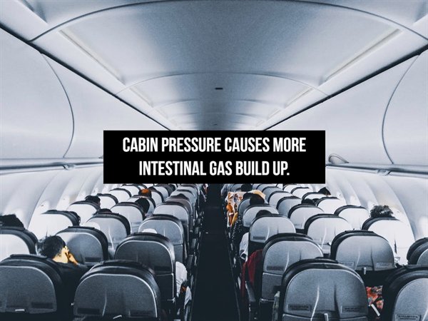 Cabin Pressure Causes More Intestinal Gas Build Up.