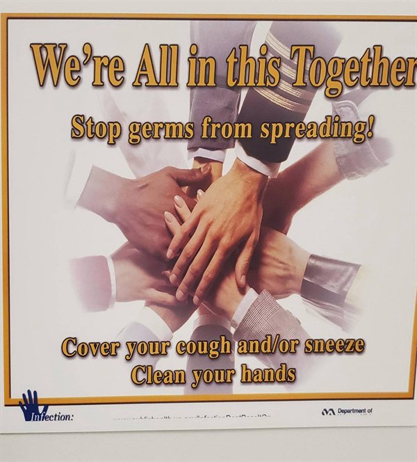 coronavirus quarantine memes - We're All in this Together Stop germs from spreading Cover your cough andor sneeze Clean your hands Inflection .... .... M Department of