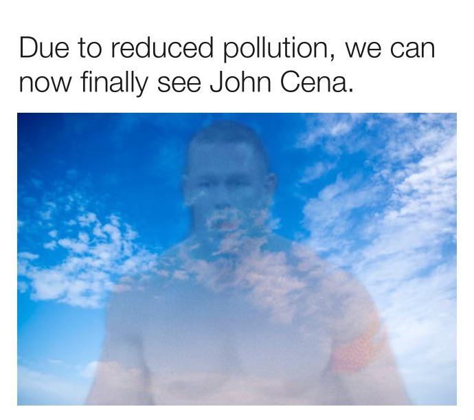 apple india - Due to reduced pollution, we can now finally see John Cena.