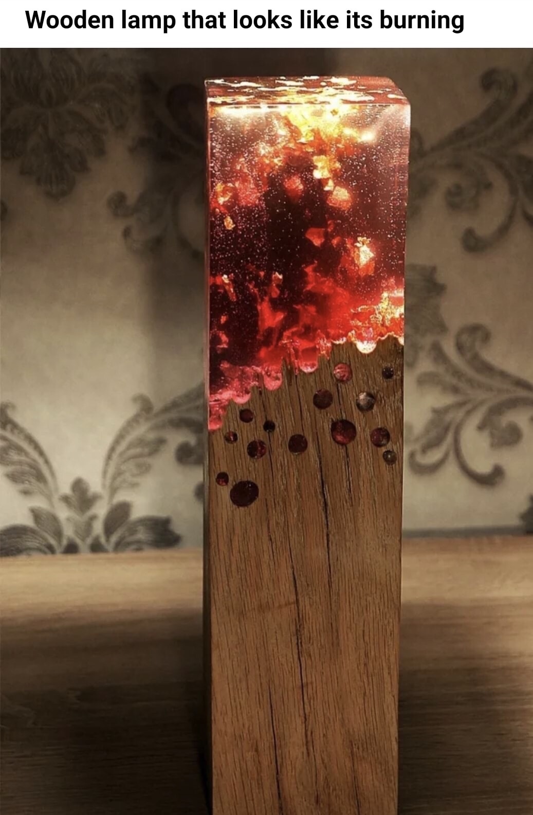 minecraft torch real life - Wooden lamp that looks its burning