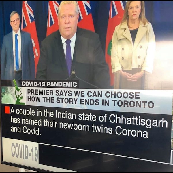 ps plus - Covid19 Pandemic Premier Says We Can Choose How The Story Ends In Toronto A couple in the Indian state of Chhattisgarh has named their newborn twins Corona and Covid.