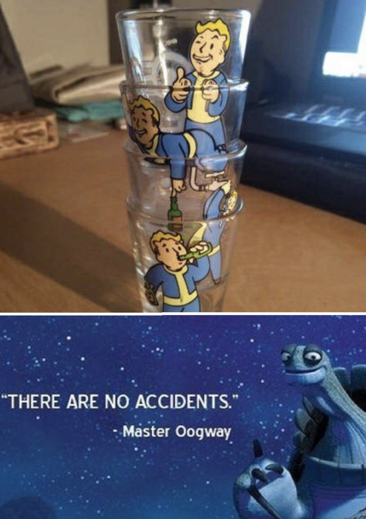 fallout shot glasses - There Are No Accidents." Master Oogway