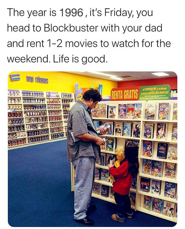 blockbuster video - The year is 1996, it's Friday, you head to Blockbuster with your dad and rent 12 movies to watch for the weekend. Life is good. Home new releases Renta Gratis al comprar u ordenar cualquier pelcula nueva! Preveal Super Sesi Pe Transfer