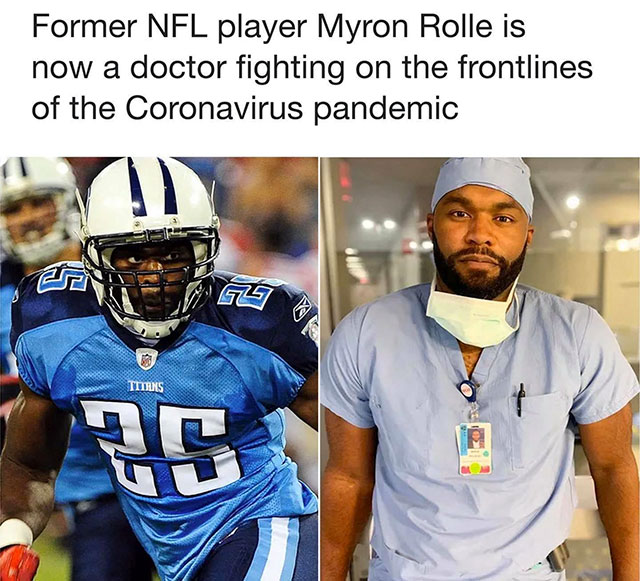 Myron Rolle - Former Nfl player Myron Rolle is now a doctor fighting on the frontlines of the Coronavirus pandemic 62 Titans