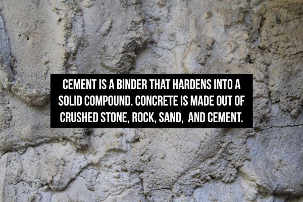 soil - Cement Is A Binder That Hardens Into A Solid Compound. Concrete Is Made Out Of Crushed Stone, Rock, Sand, And Cement.