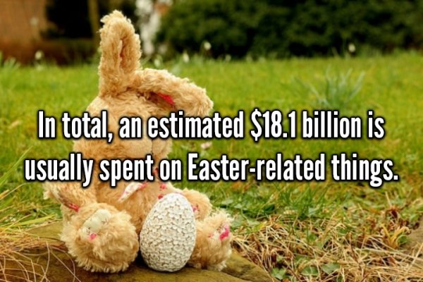 Stuffed toy - In total, an estimated $18.1 billion is usually spent on Easterrelated things.