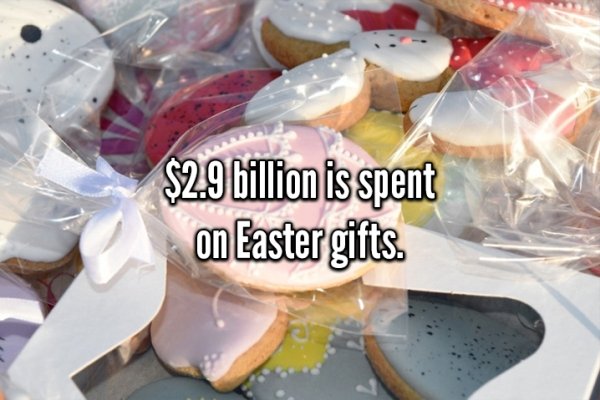 baking - $2.9 billion is spent on Easter gifts.