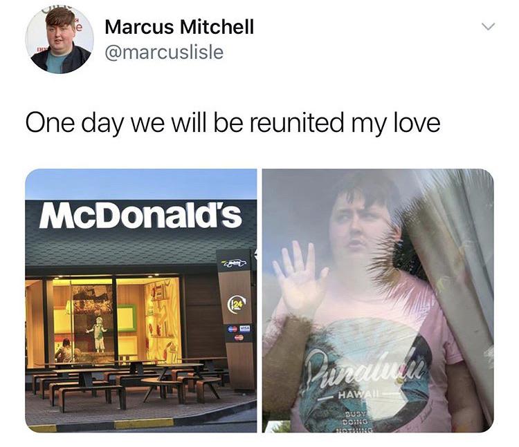 Marcus Mitchell One day we will be reunited my love McDonald's Hawaii Busy Dog