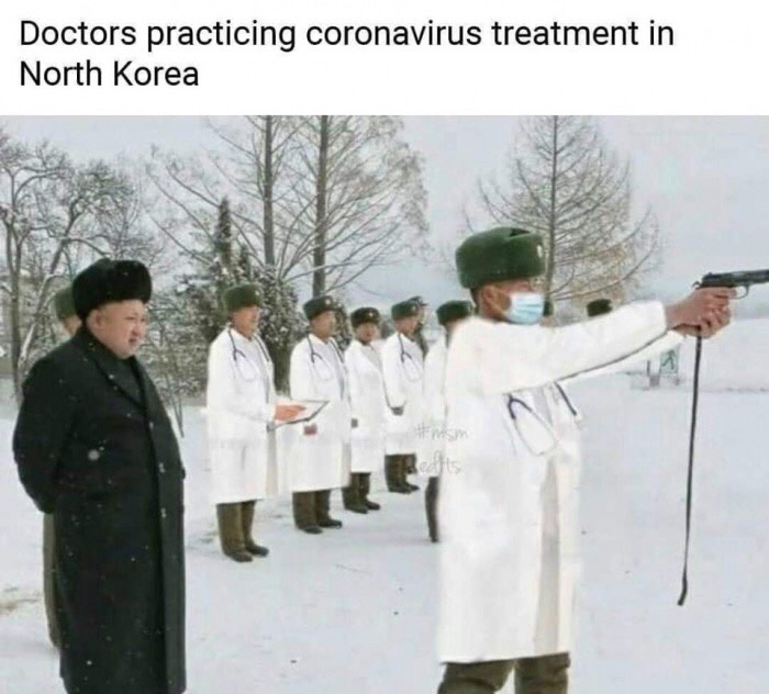 north korea coronavirus meme - Doctors practicing coronavirus treatment in North Korea