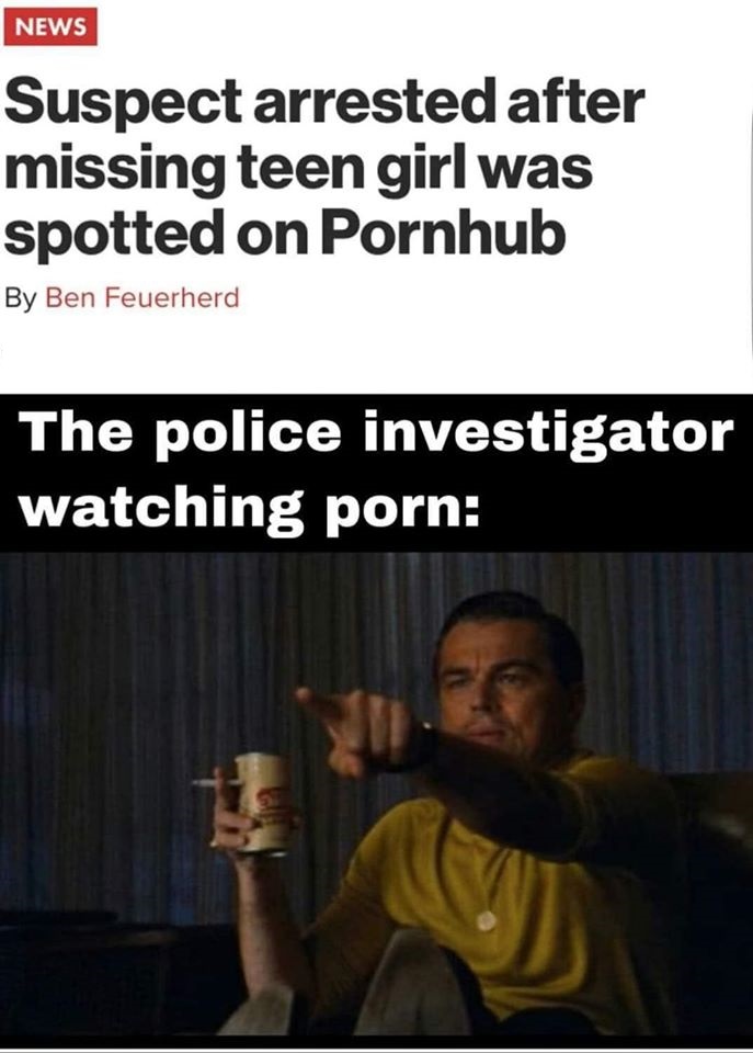 photo caption - News Suspect arrested after missing teen girl was spotted on Pornhub By Ben Feuerherd The police investigator watching porn