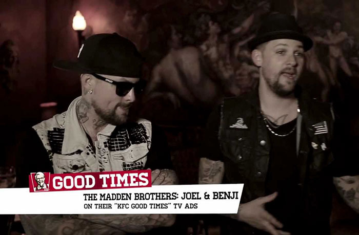 photo caption - Good Times The Madden Brothers Joel & Benji On Their "Kfc Good Times" Tv Ads