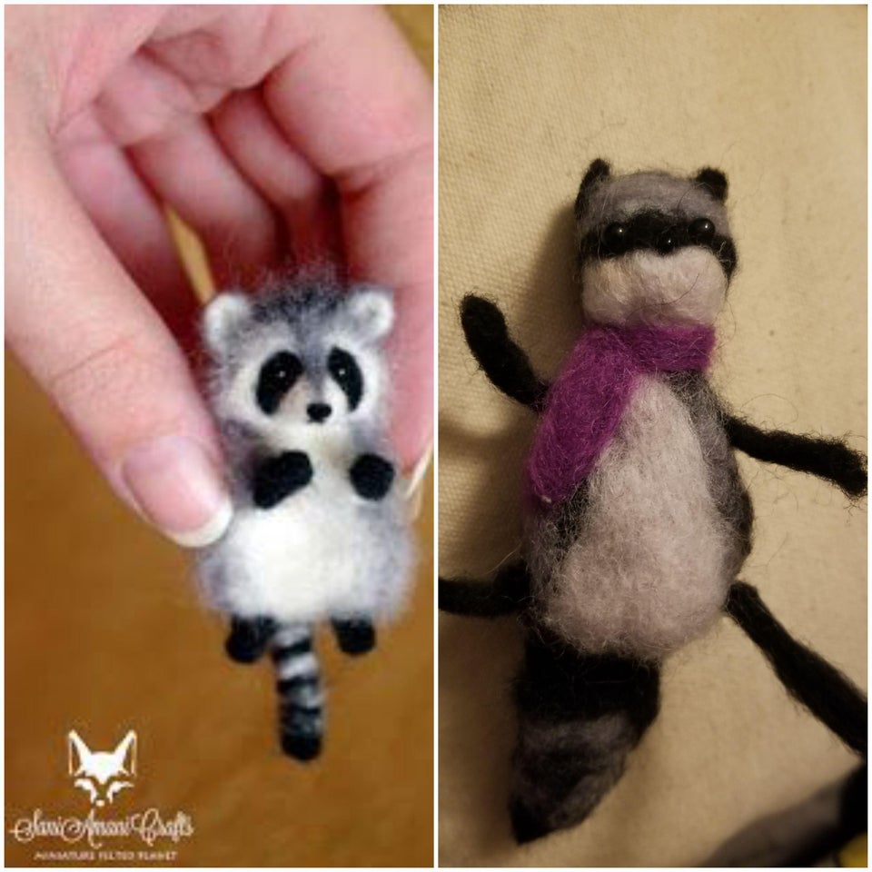 needle felted raccoon - elawiohusicals Miamii Borlari