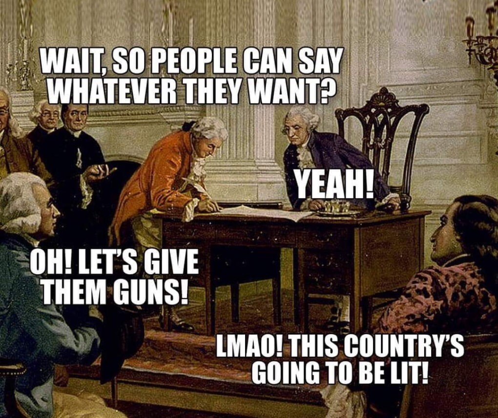 federal reserve meme - Wait, So People Can Say Whatever They Want? Yeah! Oh! Let'S Give Them Guns! Lmao! This Country'S Going To Be Lit!