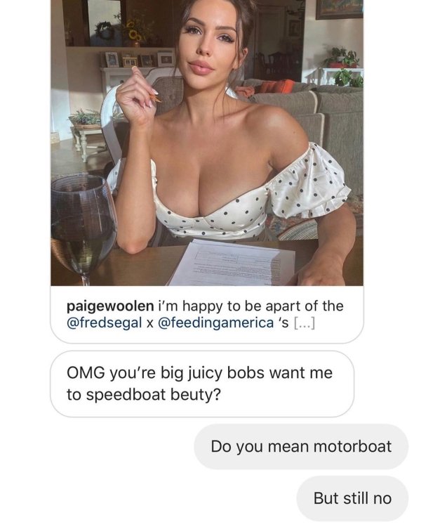 shoulder - paigewoolen i'm happy to be apart of the x 's ... Omg you're big juicy bobs want me to speedboat beuty? Do you mean motorboat But still no