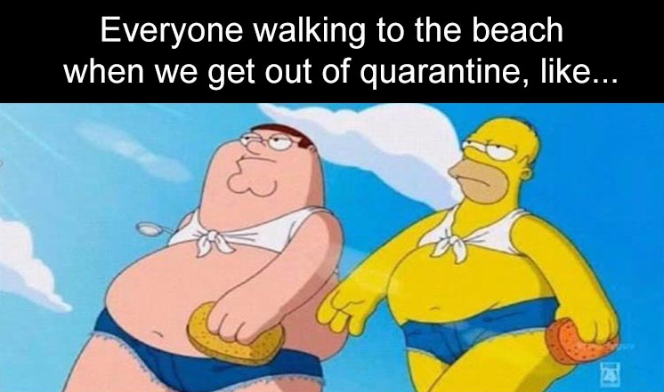 cartoon - Everyone walking to the beach when we get out of quarantine, ...