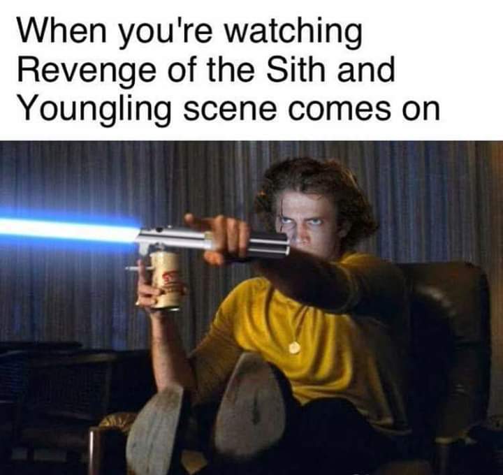 photo caption - When you're watching Revenge of the Sith and Youngling scene comes on