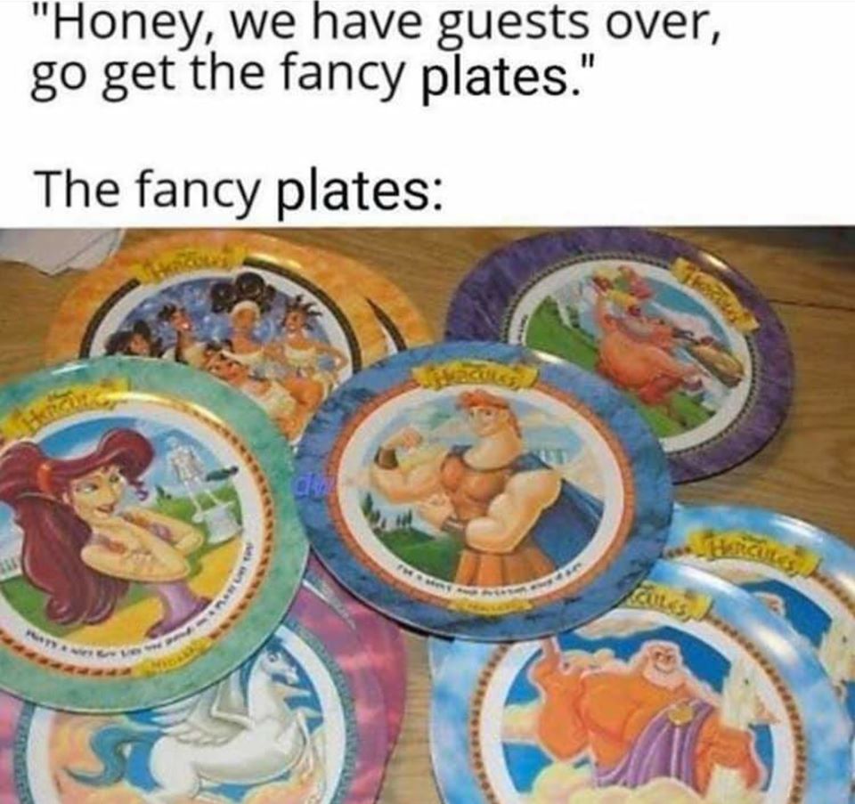 mcdonalds hercules plates - "Honey, we have guests over, go get the fancy plates." The fancy plates