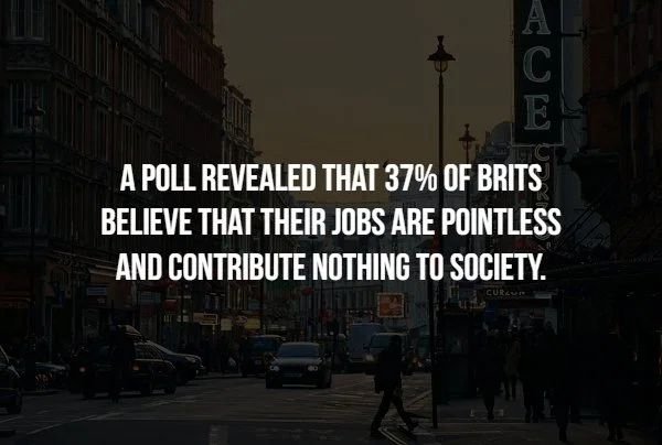 bae systems - A Poll Revealed That 37% Of Brits Believe That Their Jobs Are Pointless And Contribute Nothing To Society.