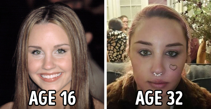 amanda bynes face tattoo - Age 16 Nt Age 32