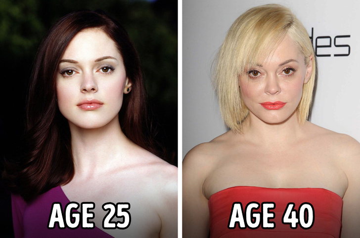 rose mcgowan - Age 25 Age 40