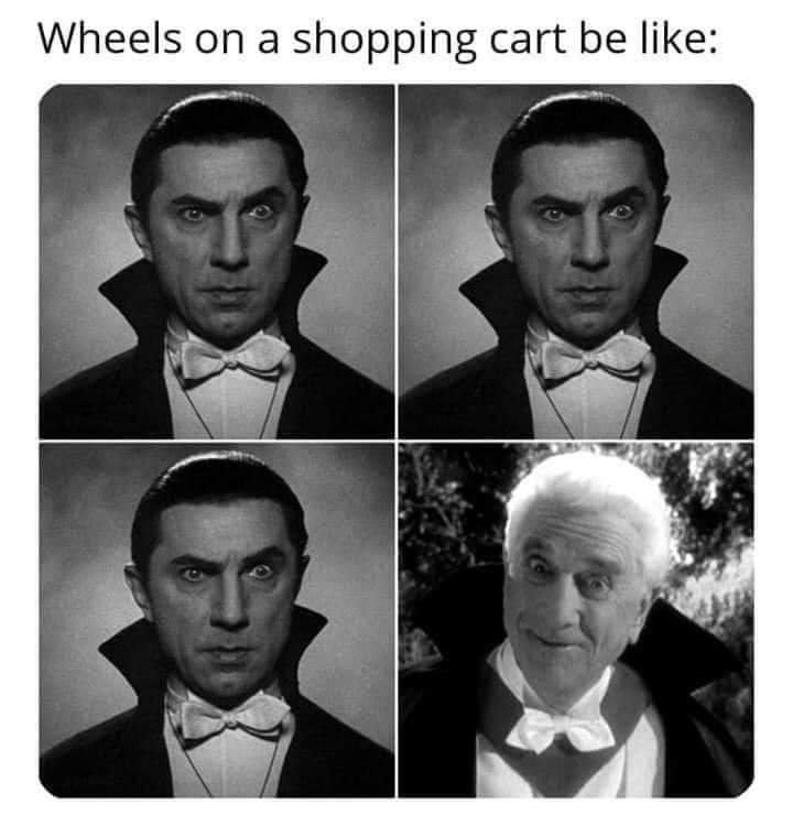 gentleman - Wheels on a shopping cart be