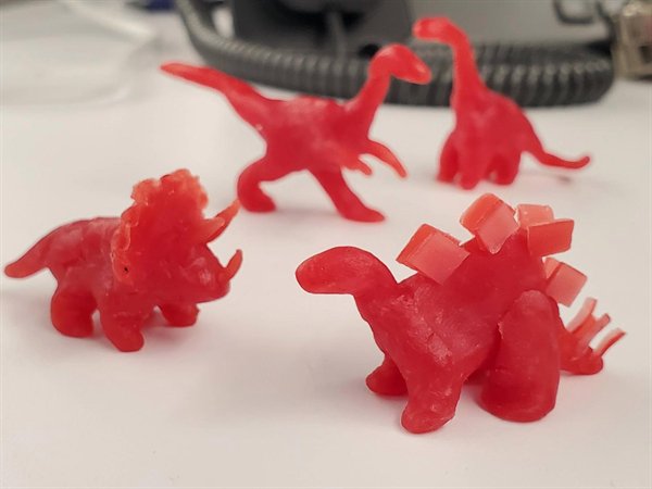 “I made Babybel wax into desk dinos.”